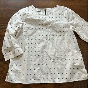 Van Heusen White Patterned cotton Blouse